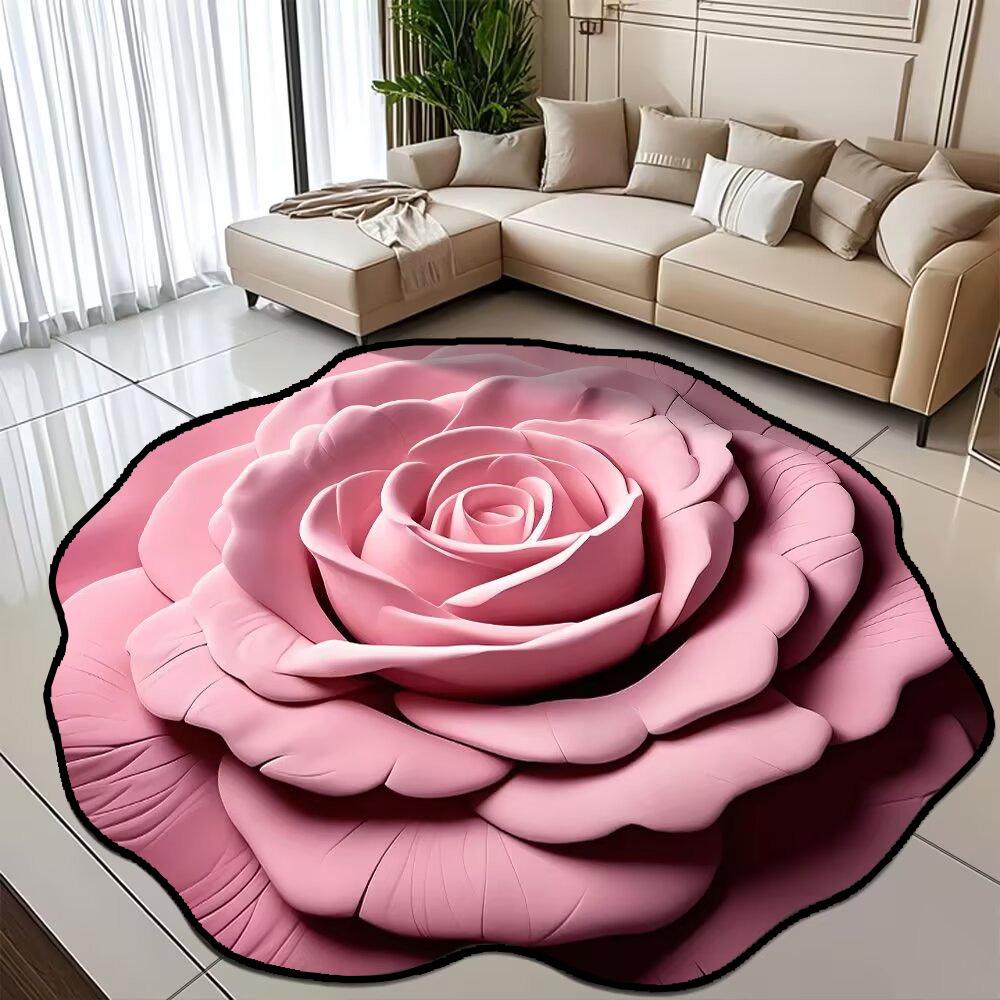 

Стійкий до плям килим «Півонія»: Легкоочищуваний, нековзкий абсорбуючий килимок для дому, кабінету або ванної кімнати. 80x80