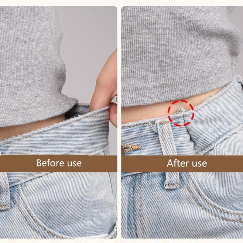 Jeans Befestigungsschnallen Metall Verstellbar Festziehen Knopf für Weite Hosen Jeans Taillenstraffer Stift
