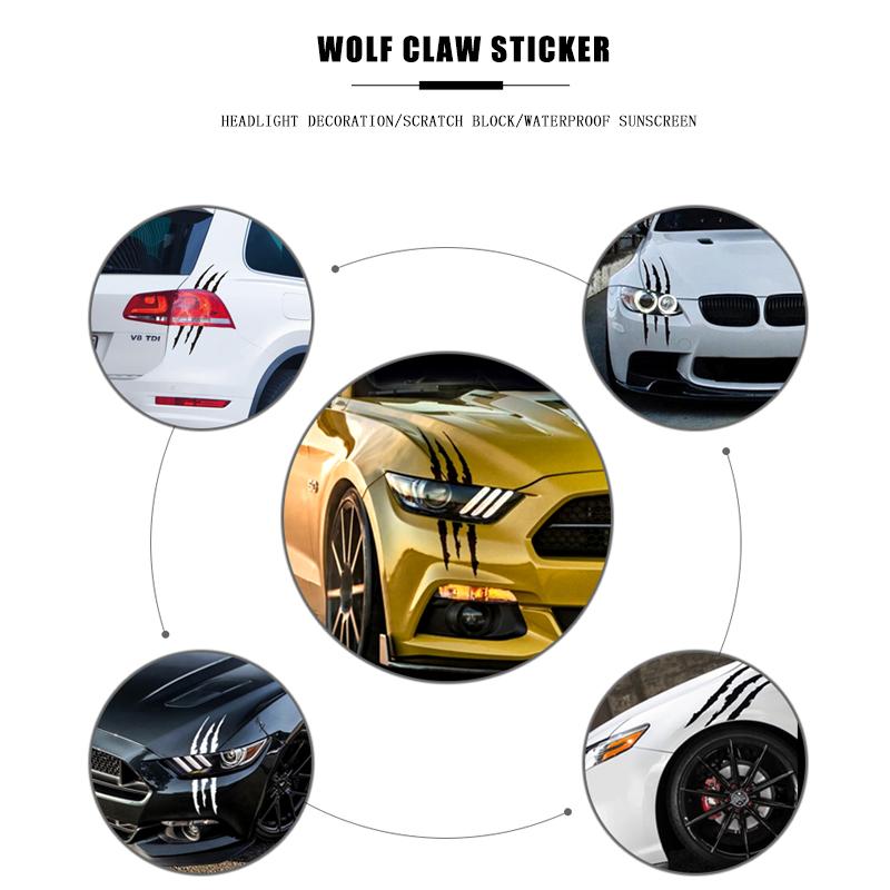 Auto Car Sticker Reflective Monster Claw Scratch Stripe Marks Headlight Decal Car Stickers 40cmX12cm Car Accessories