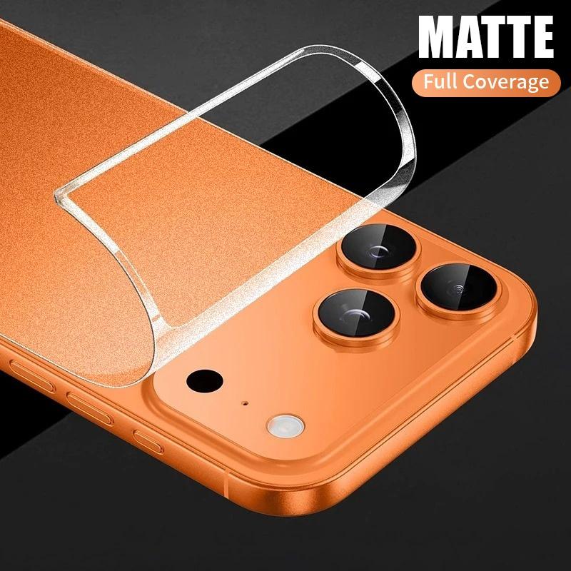 For iPhone Air 11 12 13 14 15 mini 16 16e 17 18 Pro Max Matte No Fingerprints Back Hydrogel Film Screen Protector