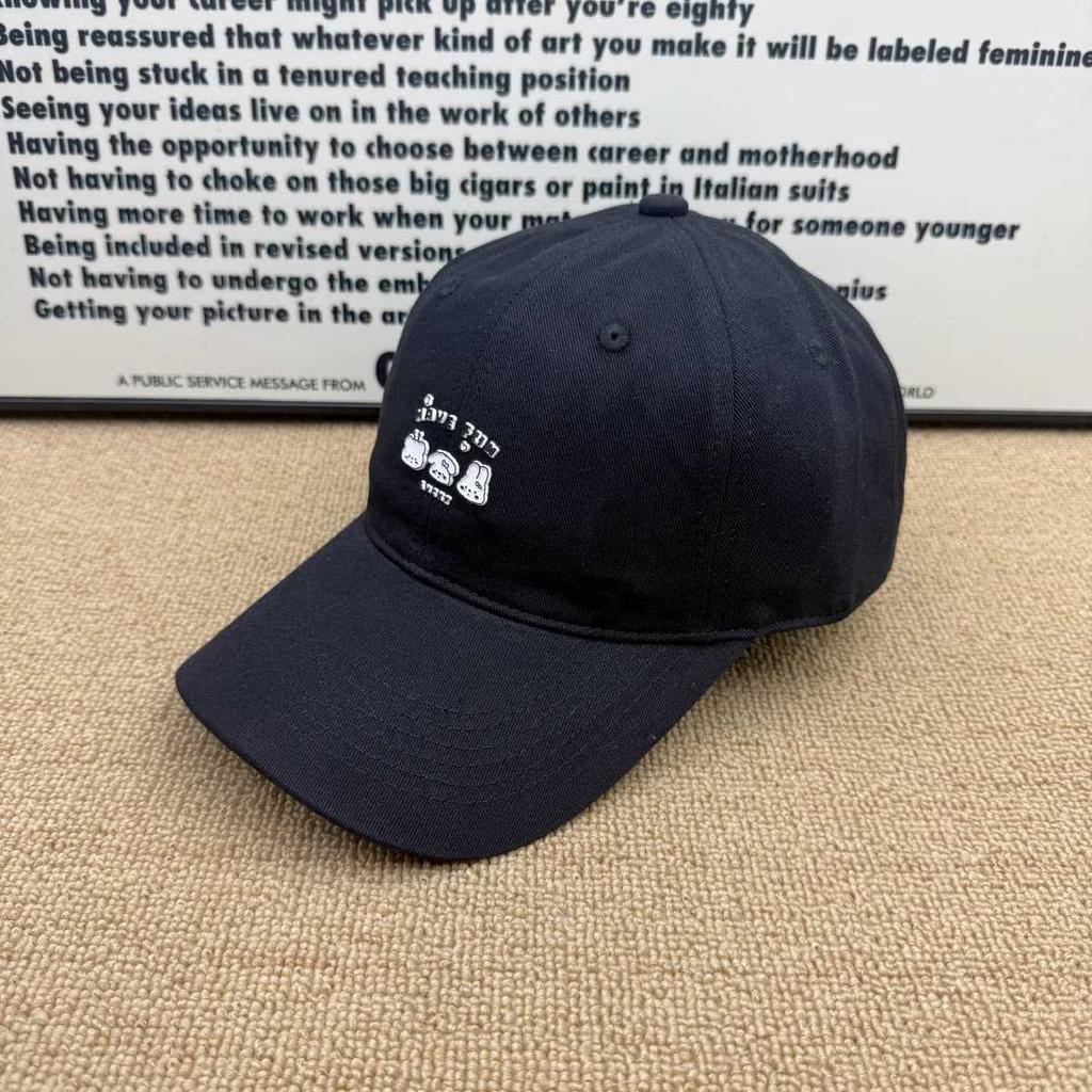 Cartoon rabbit embroidered baseball cap female soft top versatile face small spring and summer outdoor breathable sunshade cap