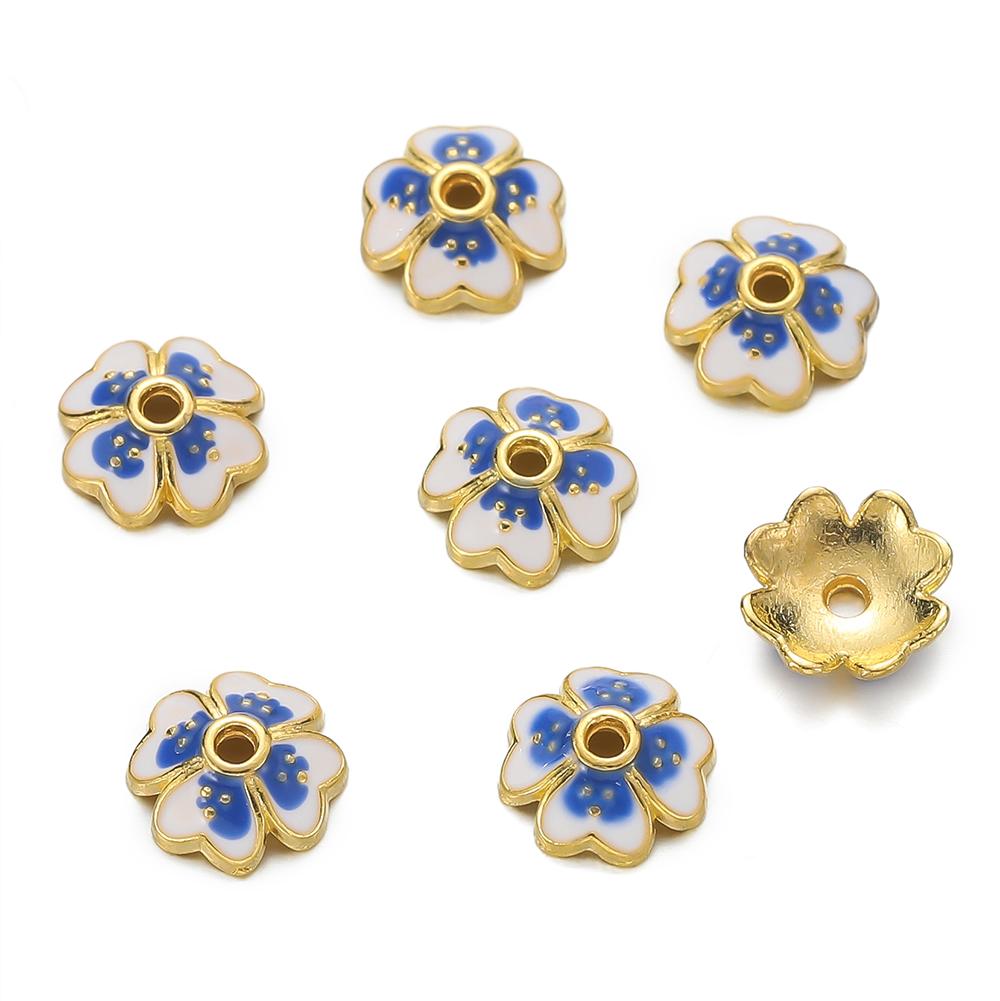 10pcs/lot Metal Loose Spacer Beads Flowers Caps For DIY End Spacer Charms Necklace Bracelets Earring Jewelry Making Craft