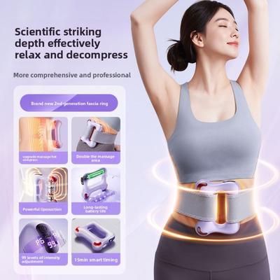 Nuovo Anello Fasciale Elettrico a Compressa Calda Rilassamento Muscolare con Cintura Massaggiatore per Vita Ricarica USB Massaggiatore Fasciale Eliminazione del Grasso