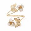 Gold Color Floral Open Cuff Armlet Metal Spiral Arm Bracelet New Butterfly Flower Arm Cuff  Jewelry
