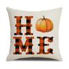 New Autumn Pillow Cover Watercolor Plaid Printed Maple Leaf Pumpkin Letter Pillow Home Cushion