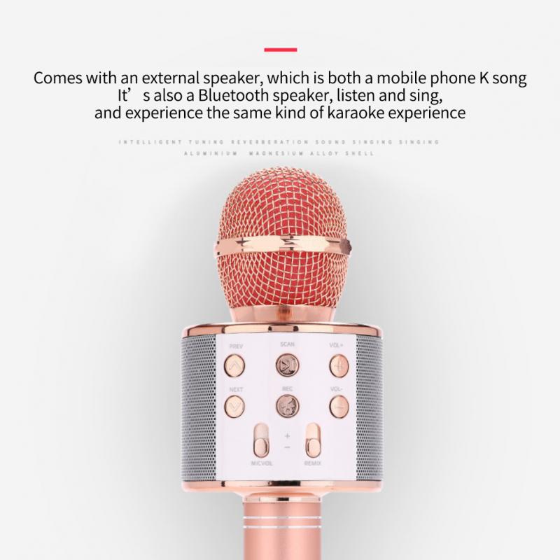 

WS858 Портативный Bluetooth-совместимый микрофон для караоке, беспроводной профессиональный динамик, домашний портативный КТВ 02