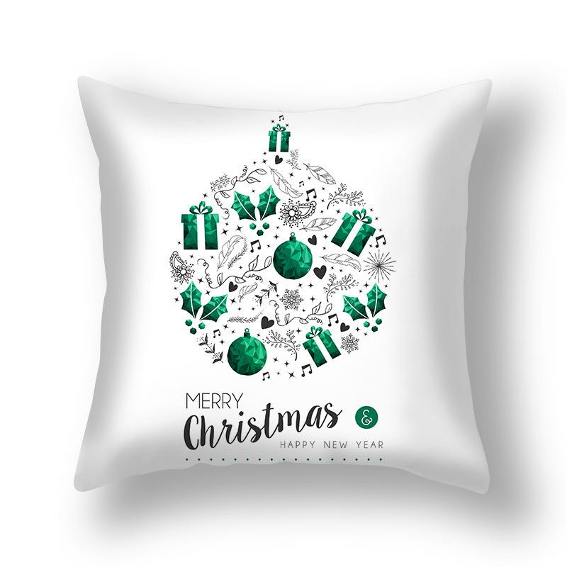 New Christmas Printed Linen Pillow Cover Sofa Cushion Cover Home Furnishings