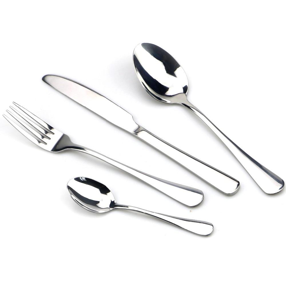 4Pcs Promotion Dinnerware Set Stainless Steel Colorful Rainbow Gold Knife Fork Teaspoon Dishwasher Safe Silverware Set Cutlery