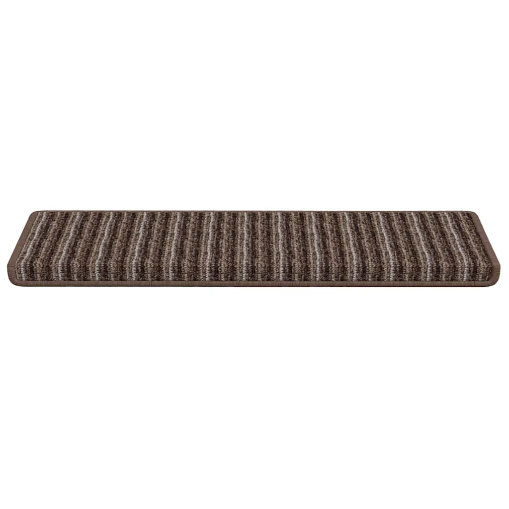 Self Adhesive Stair Treads 15 pcs Brown 65 x 21 x 4 cm