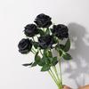 Cloth Imitation Black Rose Gothic Decoration Wedding Festival Home Living Room Dining Table Windowsill Decoration Ornaments