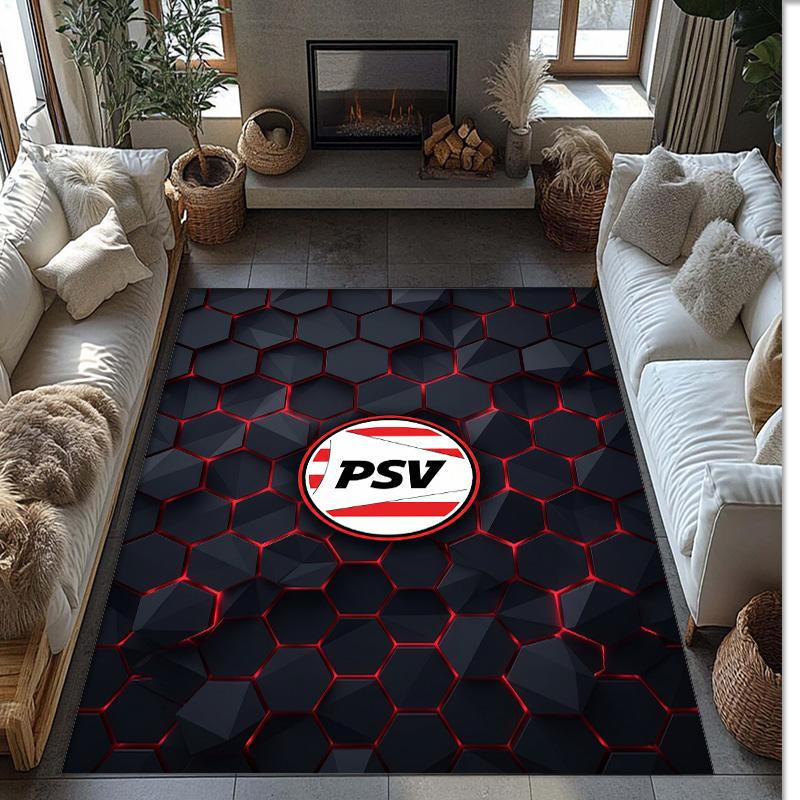 PSV Eindhoven FC Soccer Football Pattern Soft Area Rug Non Slip Indoor Floor Carpet Sports Decor Mat for Bedroom