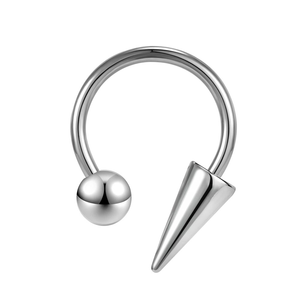 ZS 16G Anello Septum a Cono Acciaio Inossidabile Ferro di Cavallo Piercing Naso Spina Anelli Labbra Colore Nero Trago Helix Orecchino Gioielli per il Corpo
