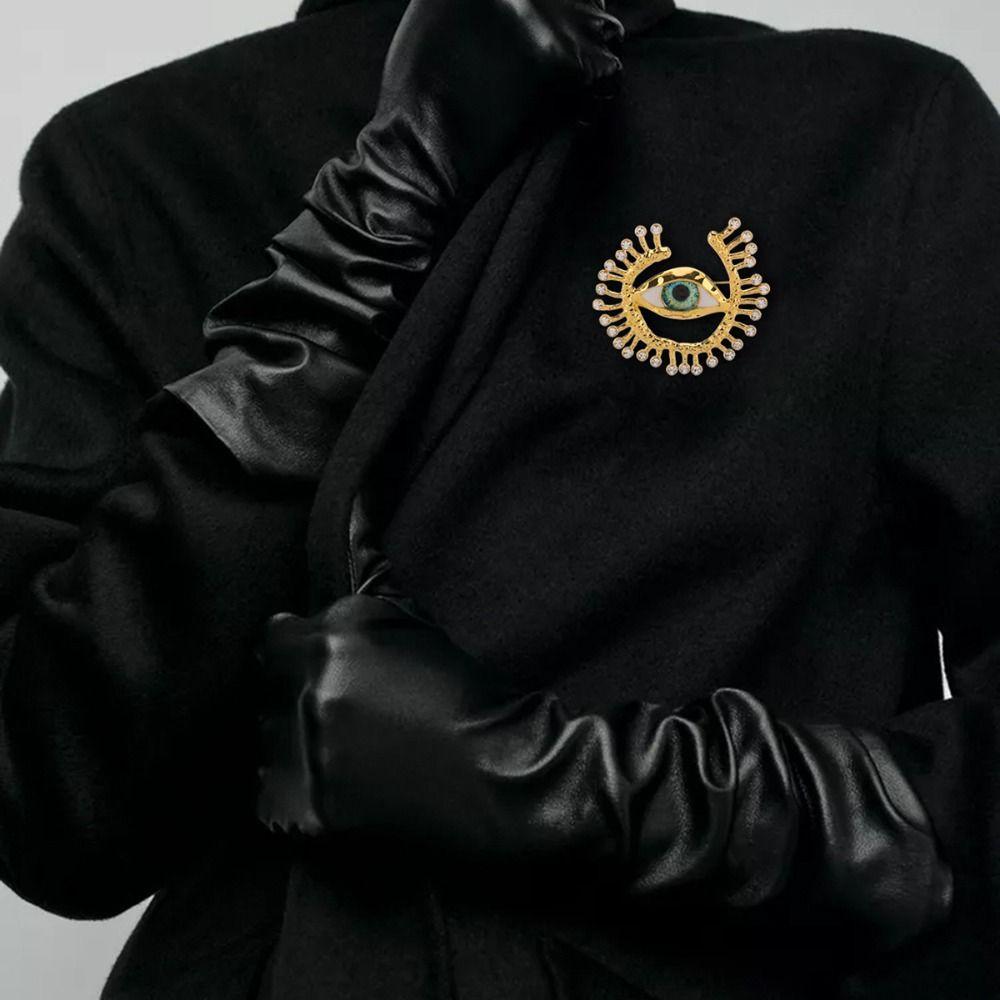 Pearl Eyes of Demon Stud Earring Rhinestone Devil's Eye Brooches Devil's Eye Earrings  Party Favors