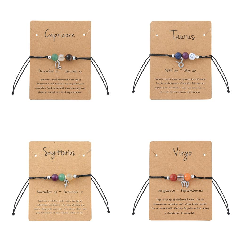 Astrology Gemstone Wristband Unique Water Crystal Constellation Handcrafted Unisex Accessory