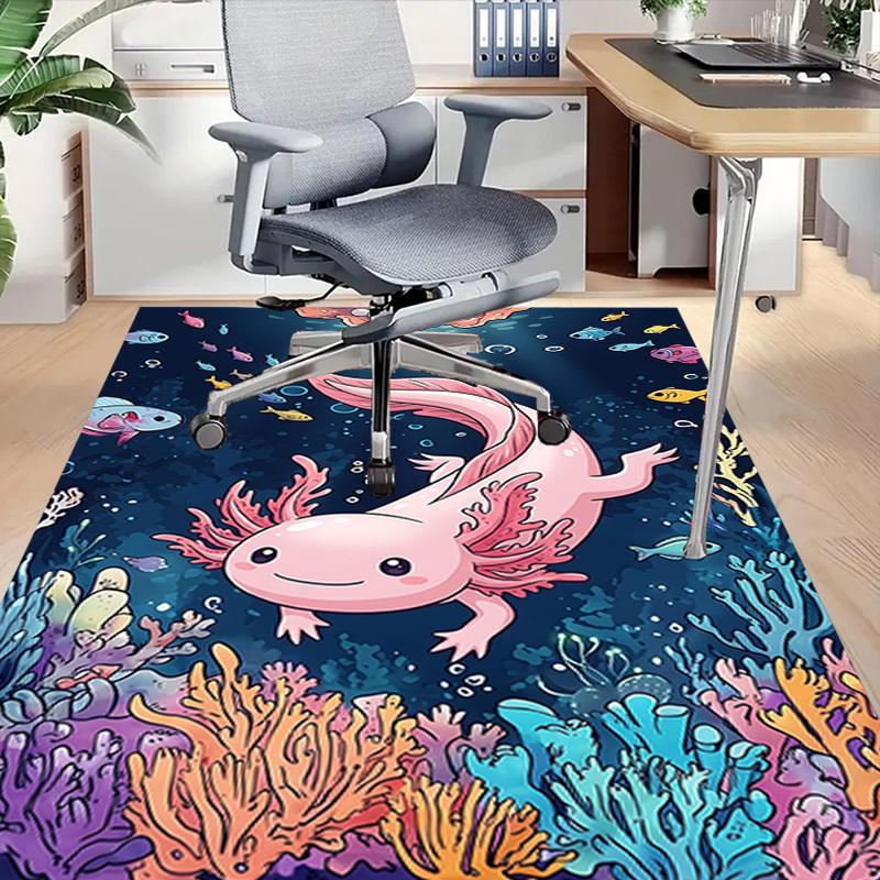 1PC Axolotl Ocean Extra Large Non-Slip Floor Carpet, Office, Family, Bedroom, Studio - Large Area Rug,Longlasting Material-K0414