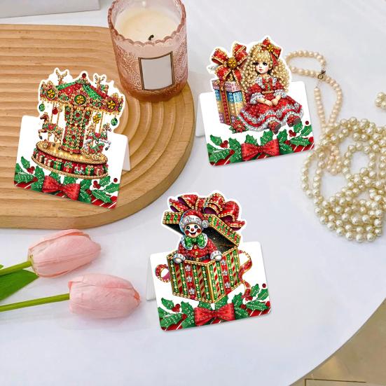 6 Pcs DIY Rhinestone Painting Birthday Gnome Greeting Card Kit 5D Rhinestone Art Birthday Cards for Adults Kids Anniversary Holiday Gifts