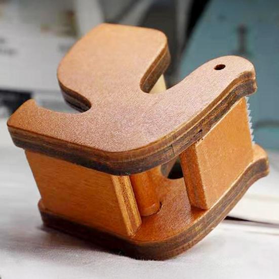 Wooden Tape Cutter Desktop Tape Dispenser Animal Shaped Squirrel Whale Design Ergonomic Easy Cut Tape Holder for Office Home School Storage