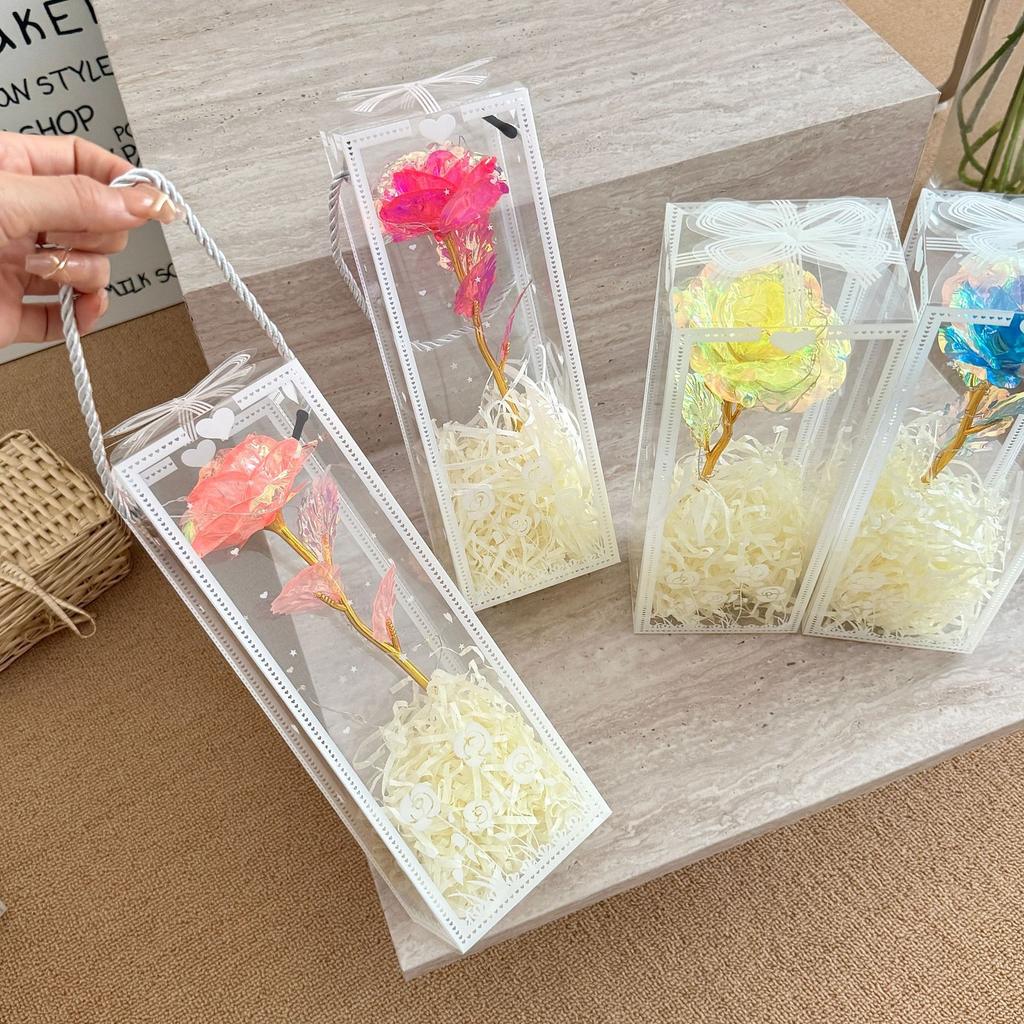 New Colorful Simulated Rose with Packaging Box LED Enchanted Galaxy Rose Ornament Mother's Day Valentine's Day Wedding Gifts