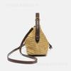 Z Home Summer Mini Retro Handmade Straw Bag Versatile Commuter Portable Crossbody Zipper Bucket Bag