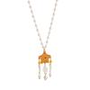 Ceramic Love Star Necklace Small Flower Tai Chi Color Printed Pendant 14K Fresh And Sweet