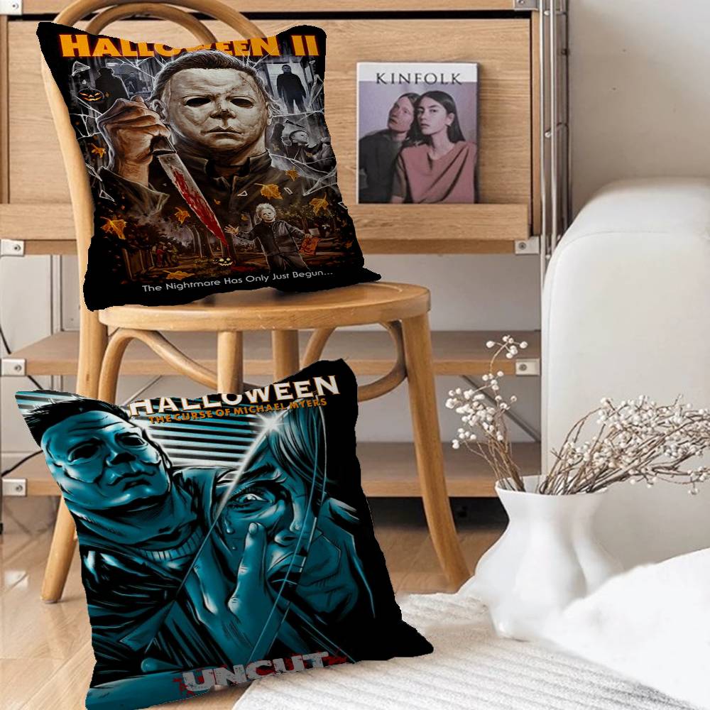 Exquisite Ornaments Unisex Halloween Michael Myers Cushion Cover Pillowcase Upholstery Sofa Throw Pillow Home Decor Pillowcas