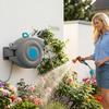 30m Automatic Garden Hose Reel Wall-Mounted, 9-Way Spray Gun, UV-Resistant, Frost-Resistant, 180° Swiveling – incl. Wall Bracket & Mounting Material