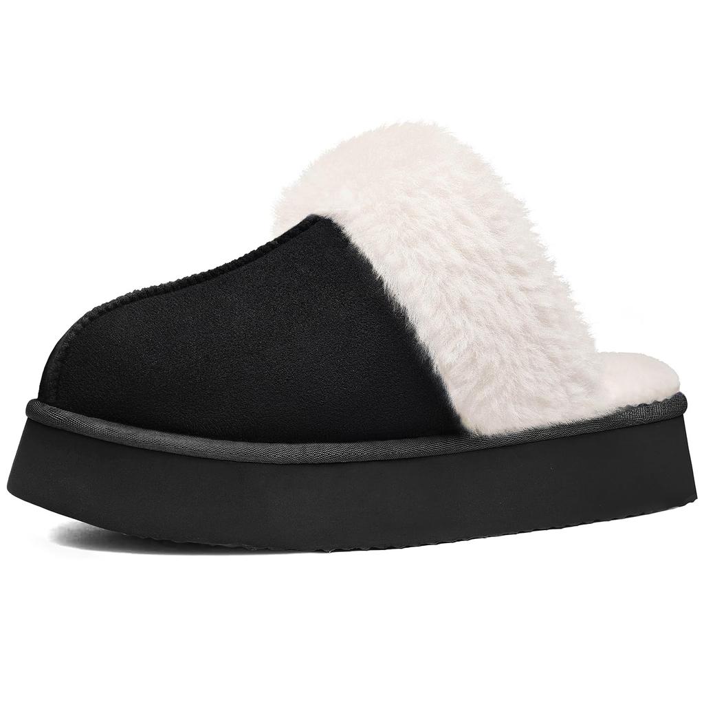 Fashion Shevalues Warm Fuzzy House Slippers For Women Fashion Fluffy Thick Sole Cotton Shoes High Quality Winter Fur Plush Women Slipper