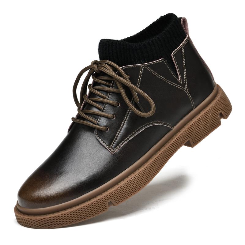 

Men Ankel Boots Height Increase Insole 6cm Man Elevator Shoes Outdoor Plus Size 38-48 38 верблюд