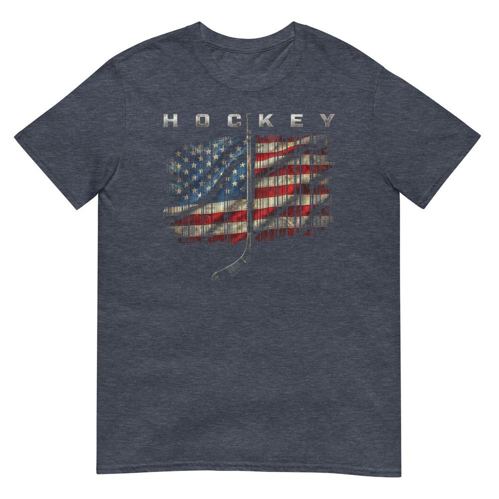 American Flag Hockey Vintage Baseball Bat TShirt