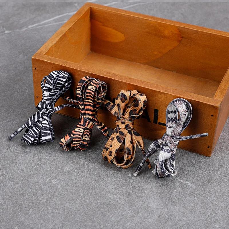 Klassische Tierpatten-Druck-Schnürsenkel, kreative Unisex-Turnschuhe, Segeltuch-Schnürsenkel, flache Leoparden-Zebra-Tiger-Schlangen-Schnürsenkel, Schnüre