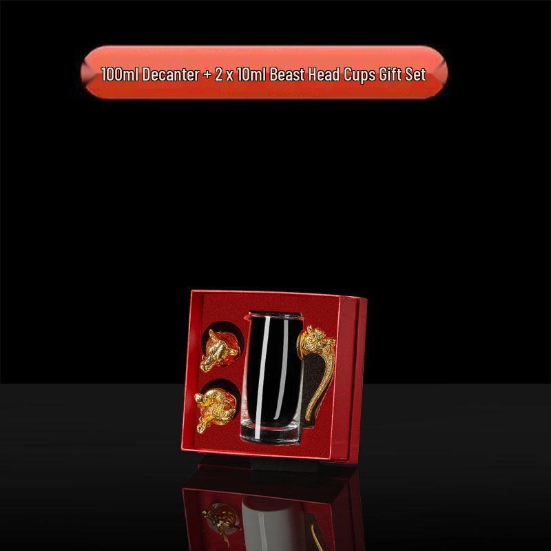 

Twelve Zodiac Chinese Style White Wine Decanter Set with 12 Shot Glasses