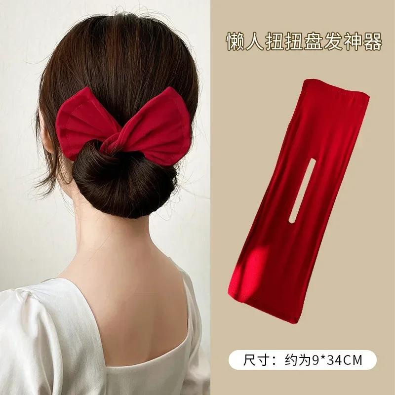 

Заколка для волос Magic Women Hair Styling Twist French Stylish Donut Bun Maker Accessories Bulks for Women Hair красный