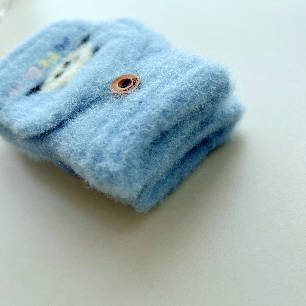 Kinderhandschuhe Winter Warm und Kälteschutz für männliche und weibliche Babys Niedliche Cartoon Plus Samt Klappbare Halbfingerhandschuhe