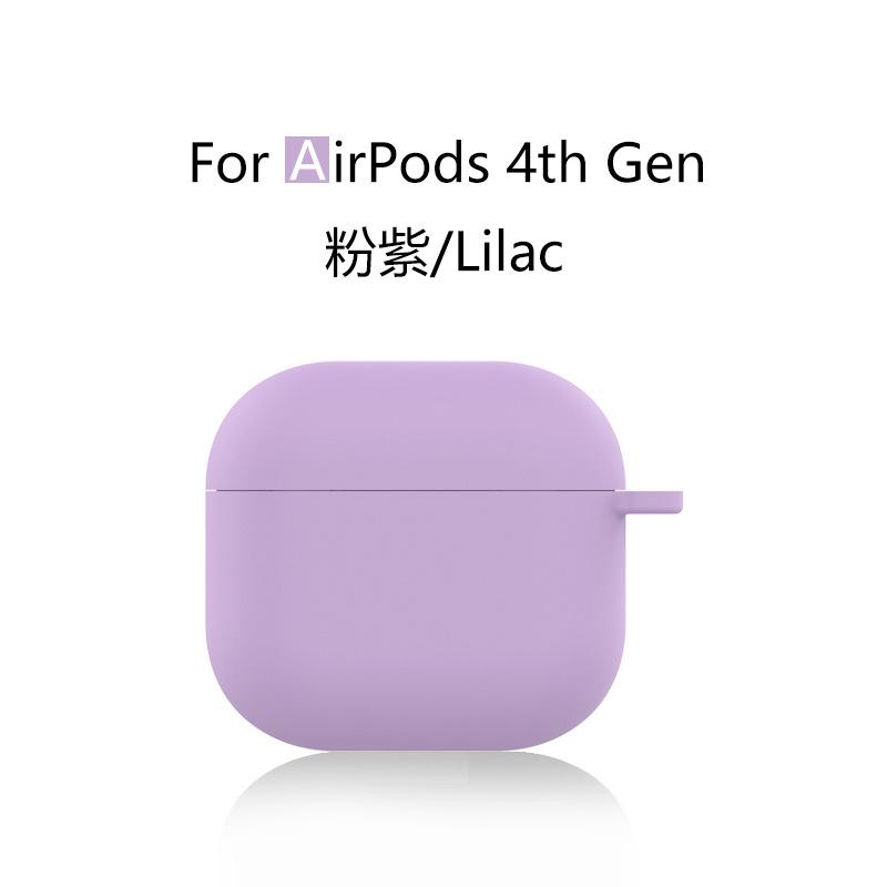Suitable for Apple Airpods4 buckle silicone earphone cover 1.5mm anti-drop and anti-skid protective cover portable soft case