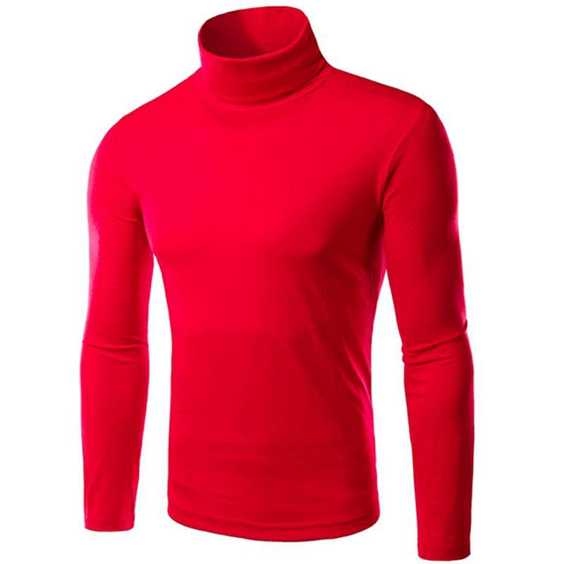 Classic Mens Slim Fit High Neck Knitted Sweater Comfortable Turtleneck Jumper