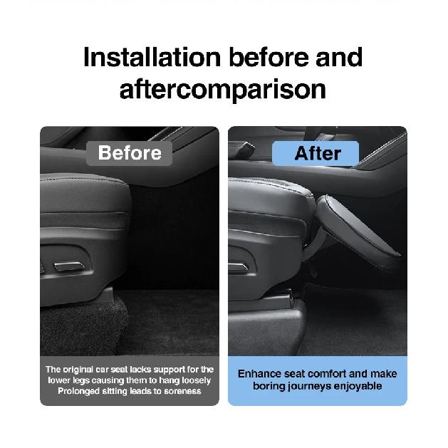 For Tesla New Model Y 2021-2025 Car Leather Electric Seat Leg Support Knee Pad Free Adjustment Seat Extension Interior Accessory