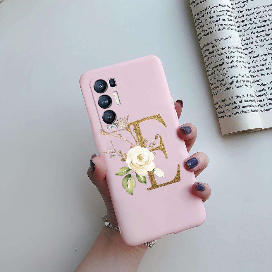 For OPPO Find X3 Neo Phone Case CPH2207 Cute Letters Soft Silicone Bumper Cover For OPPO Find X3 Neo Reno 5 Pro Plus Case Fundas