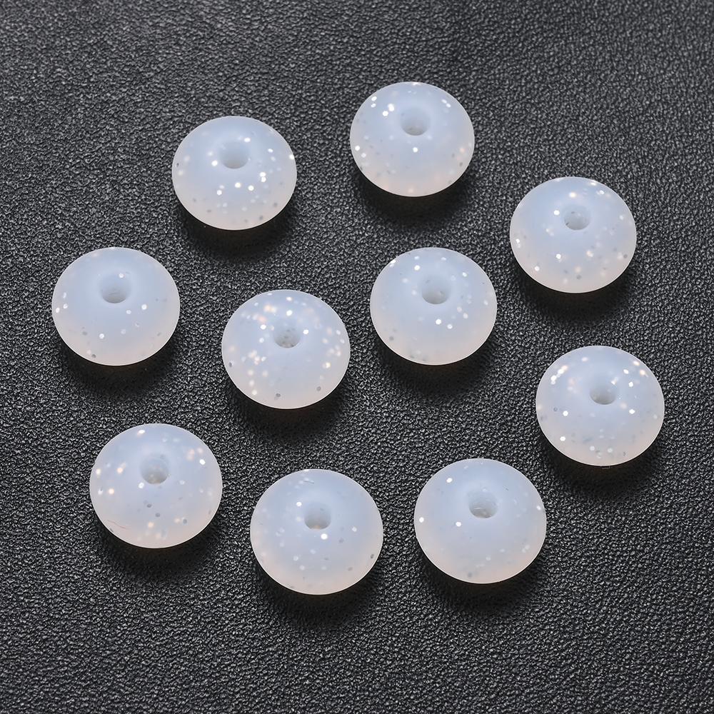 12mm 50Pcs Silicone Luminous Spacer Beads BPA Free Chewable Teething Beads Pacifier Teether DIY Necklace Accessories