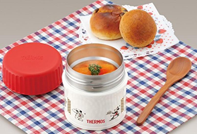 Thermos Vacuum Insulated Food Disney Mickey Red Container, & Minnie, 270ml, & White, JBI-271DS R-WH