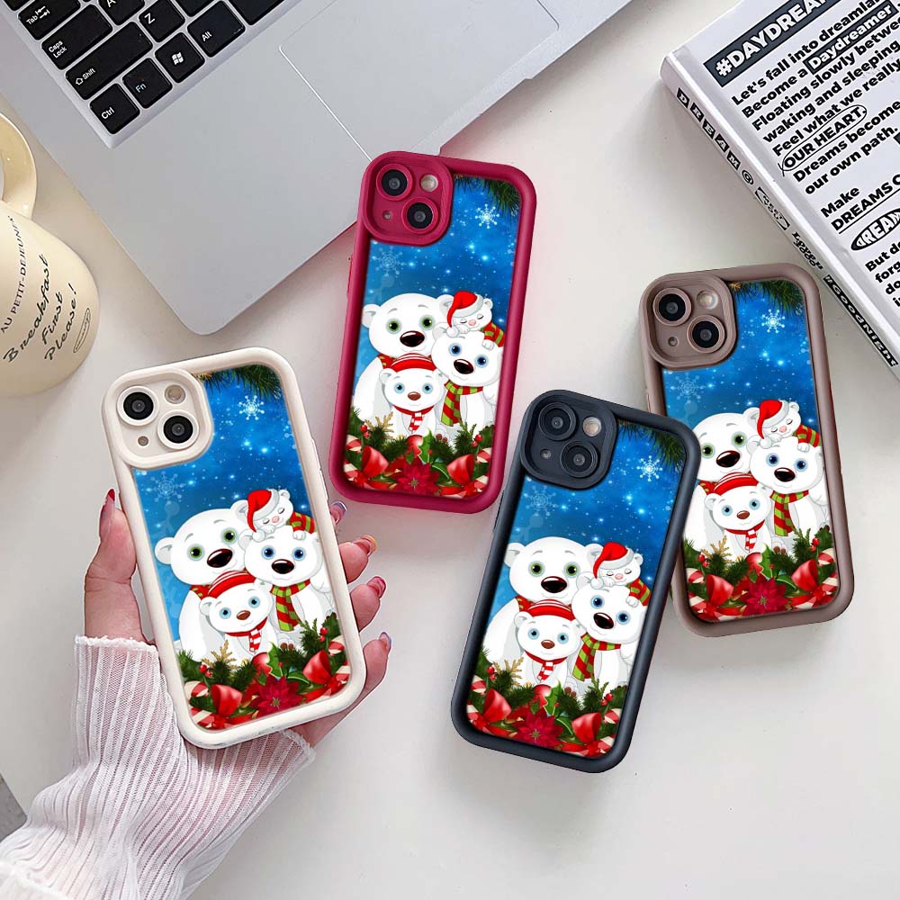 

Чехол для телефона Sky Eye Ladder для iPhone 15 Samsung A54 Huawei Honor 90 Xiaomi Redmi 12C Infinix Realme Angel Eye Мягкая обложка A6 Merry Christmas Bear Deer