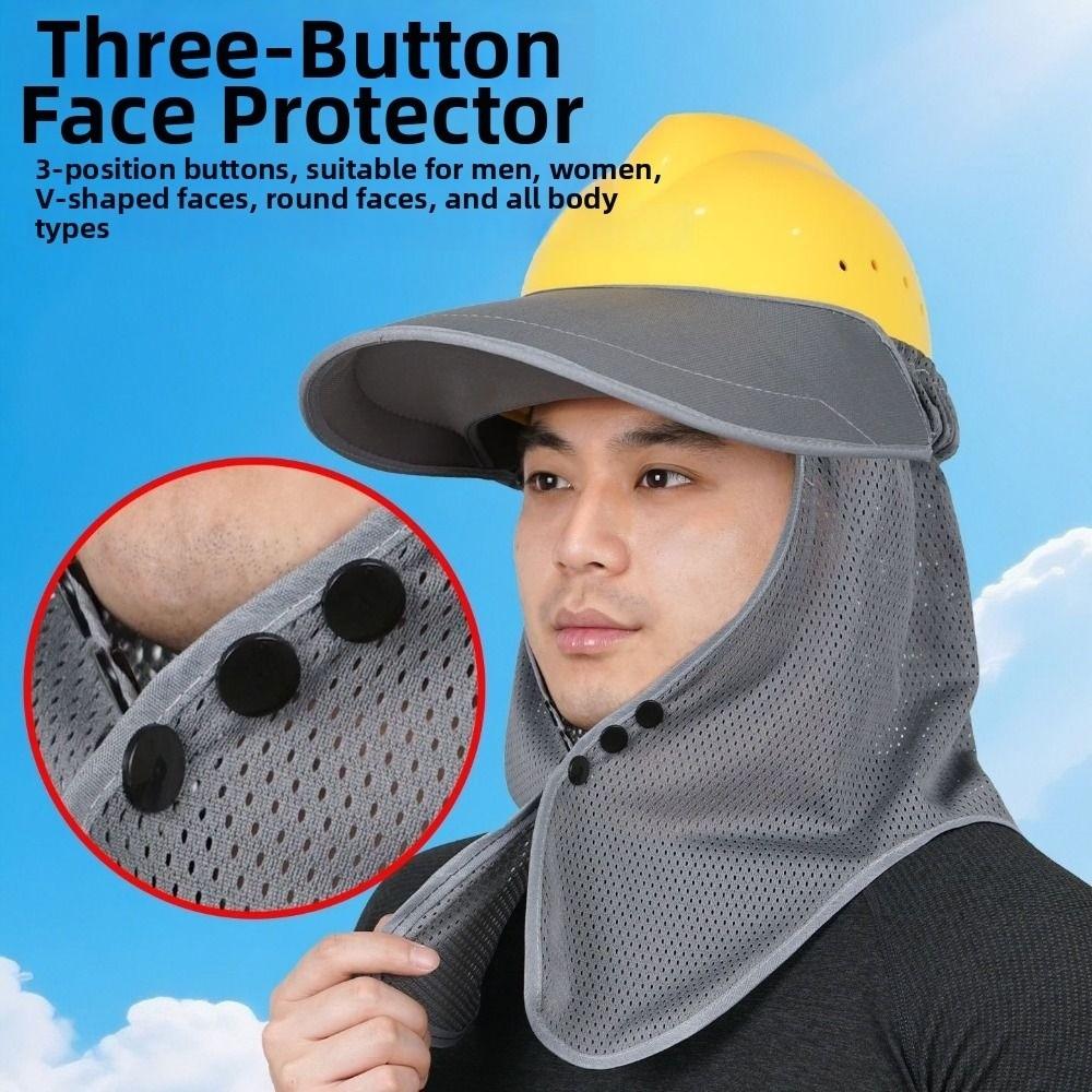 Mesh Safety Helmet Sunshade Breathable Neck Protection Sun Shield  for Construction Workers