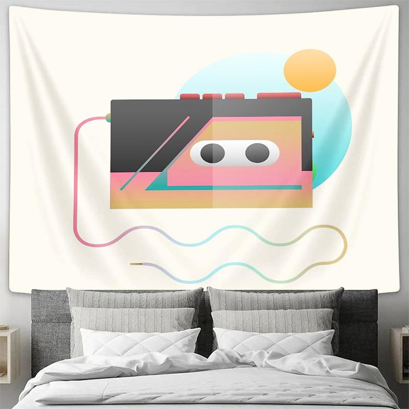 Retro Wave Tapestry Aesthetic Room Decor Vaporwave Wall Hanging Hippie Bedroom Decor Psychedelic Art Wall Tapestry Cool Room Dec