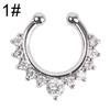 Fashion Women Rhinestone Inlaid Nose Ring Clip Hoop Piercing Body Jewelries