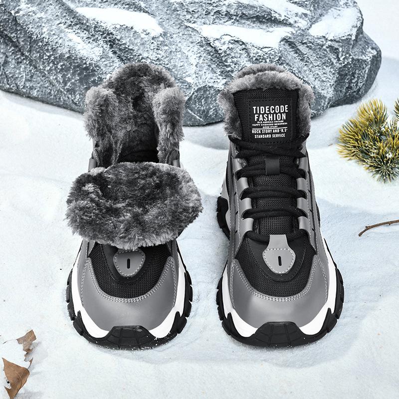 Men's shoes winter antifreeze snow boots piled thickened warm cotton shoes youth leisure sports high-top trendy shoes spot