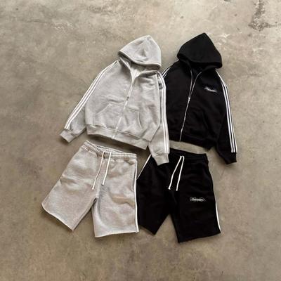 Y2K Streetwear Gotischer Bestickter Reißverschluss Hoodie Jogginghosen-Set Damen 2026 Lässiges Outfit