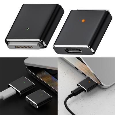 100W Replaceable Magnetic 3 Adapter with LED Indicator PD3.1 Type-C Female To Magnetic 3 Adapter 5A 20V for MacBook Air/Pro