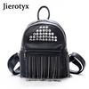 Rivets Women Backpack Female Tassel Anti Theft School Bag Backpacks for Adolescent Girls Bagpack