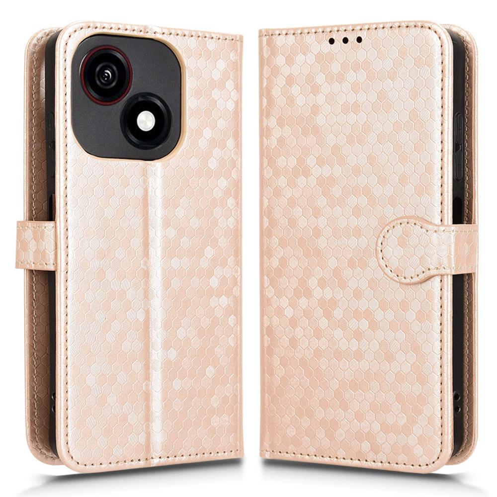 Pro ZTE Blade A35e Z2466 Peněženkové pouzdro Vzor teček Ražba PU kůže Kryt na telefon