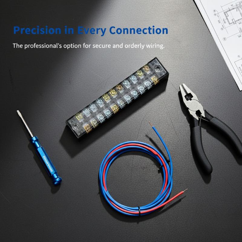 600V Dual Row 15A Terminal Block Excellent for Secure Wiring Installations in Professional Settings
