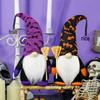 Faceless Halloween Gnome Doll with Broom and Spider Bat Decorations